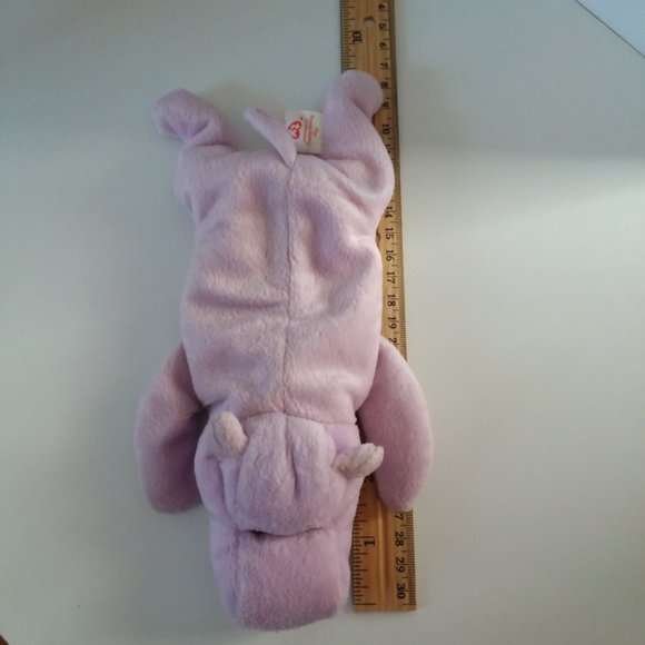 Vintage House Hippo Happy Retired Beanie Baby Ty Plush Stuffed Animal 1993, 9.5" - Picture 3 of 5